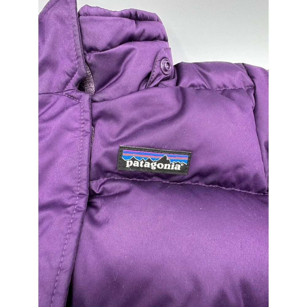 Patagonia Girls XS 5-6 Purple Down Puffer Parka Jacket Quilted Winter Coat